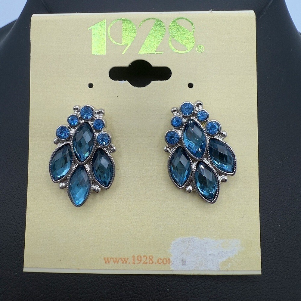 1928 Blue Silver Women's Earrings - NWT